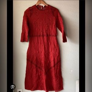 ISO Red Eyelet Zara Dress Small or medium